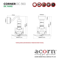 ACORN Corner DC-360 Fan (16″)
