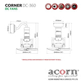 ACORN Corner DC-360 Fan (16″)